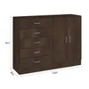 Comoda Cajonera para Dormitorio de 5 Cajones 2 Puertas y 1 Estante interno - FE - Marron en Marrón - Cómodas, Uruguay | Mulata, vista 3 de 5