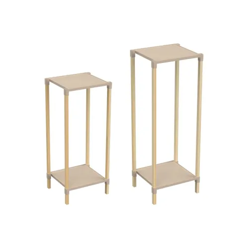 ORGANIZADOR SET X2UNID 48x28x25CMS / 59x28x25CMS MADERA Y PP en Beige - Bibliotecas, Uruguay | Koz