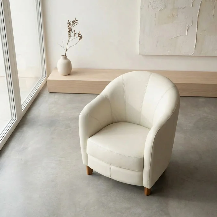 Butaca Gap - Cuero Básico - Off White - (Preventa) en Blanco - Butacas, banquetas y puffs, Uruguay | Nyr, vista 4