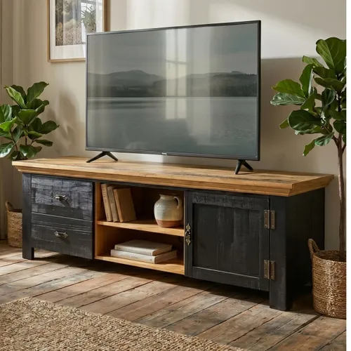 Rack para TV 1 Puerta 2 Cajones - Sunrise en Multicolor - Muebles para TV, Uruguay | Rústico Hogar