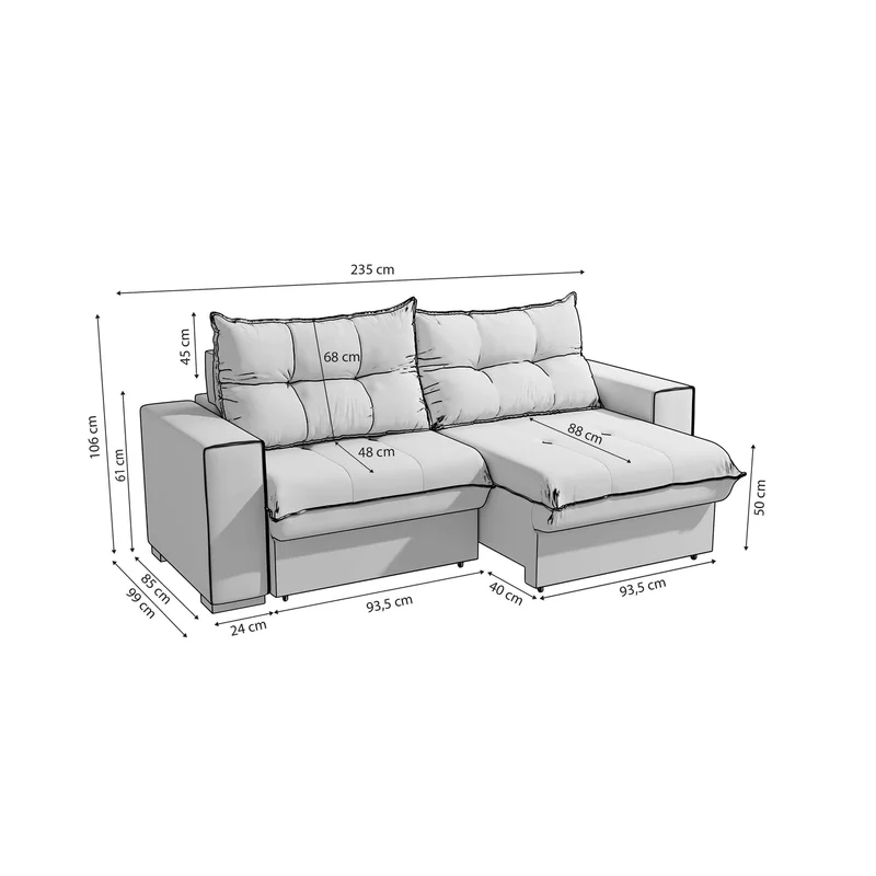 Sofa Dorian 236CM - Retractil/Reclinable en Beige - Sillones y sofás, Uruguay | Balton, vista 23
