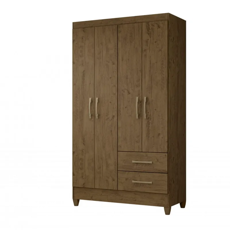 Ropero 4 Puertas 2 Cajones Armario Placard Con Estantes en Blanco – Castaño - Cómodas, Uruguay | Soy Hogar