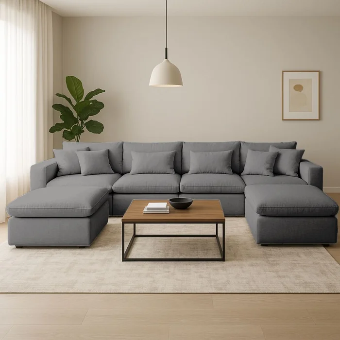 Sofá modular WELL GRIS 4 CUERPOS en Gris - Sillones y sofás, Uruguay | Viasono