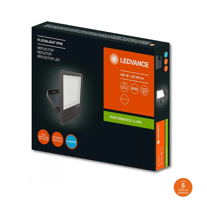 Proyector LED LEDVANCE OSRAM 200W Luz Neutra en Negro - Lámparas de pie, Uruguay | Serlux, vista 2