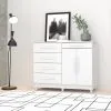Comoda 5 Cajones 2 Puertas Moderna Con Estante 100% Mdp en Blanco - Mesas de comedor, Uruguay | Soy Hogar, vista 3 de 8