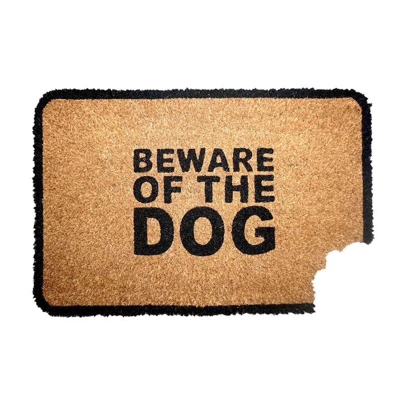 FELPUDO DE COCO 40X60CM H.1.5CM BEWARE OF THE DOG en Marrón - Textiles, Uruguay | Decohogar
