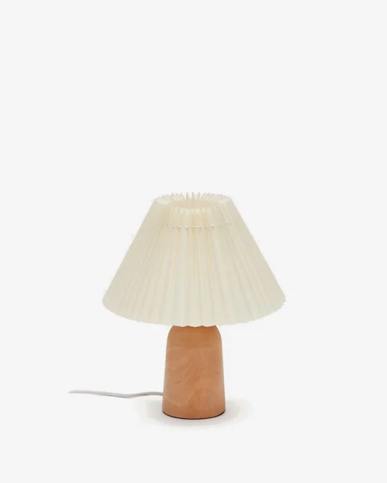 Lámpara de mesa Benicarlo de madera con acabado natural y beige en Beige - Lámparas de mesa, Uruguay | Kavehome