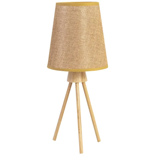 Lámpara De Mesa Madera Natural-beige Pantalla De Tela en Madera natural - Lámparas de mesa, Uruguay | Divino