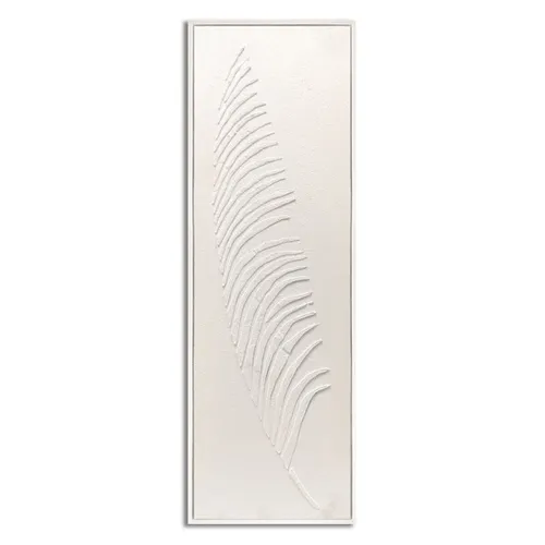 CUADRO 90x30cm MARCO HOJA BLANCO Y NEGRO 2 en Blanco - Decoración de pared, Uruguay | Decohogar
