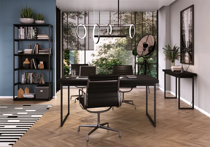 Mesa de Comedor Oxford Rectangular 160 cm (Negro) en Negro - Mesas de comedor, Uruguay | Berna home, vista 3