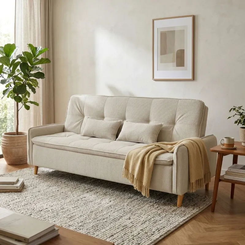 Sofa cama Donna - 3 Cuerpos - Beige en Beige - Sillones y sofás, Uruguay | Rústico Hogar