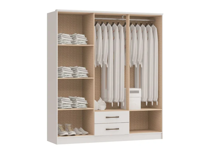 CASTRO - ROPERO PEQUIN 6 PTAS BLANCO 4600AB - Roperos y placares, Uruguay | Alfa Ventas, vista 3