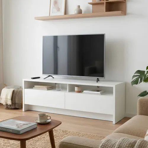 Rack de Tv 135 - Aspen - Blanco en Blanco - Muebles para TV, Uruguay | Rústico Hogar