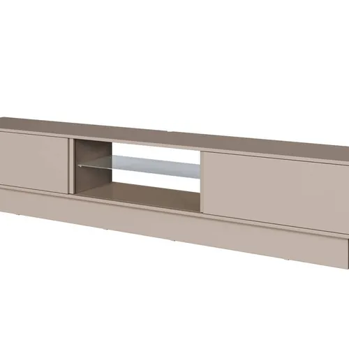 RACK NOVARIA 220CM PUERTAS CORREDIZAS VIDRIO - FENDI 100% MDF en Beige - Muebles para TV, Uruguay | Balton