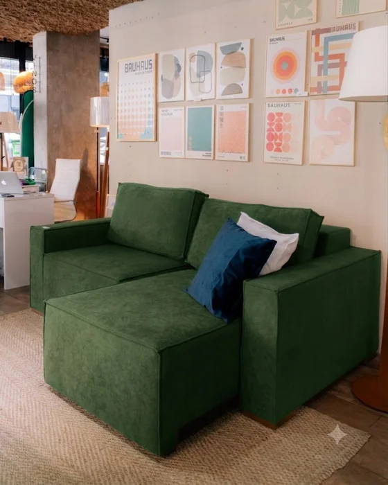 Sofá Retráctil España 3 Cuerpos (210cm) EASY CLEAN – Verde en Verde - Sillones y sofás, Uruguay | Berna home, vista 3