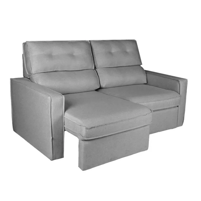 Sofa Retractil 2 Cuerpos Tela Gris Ambar en Gris - Sillones y sofás, Uruguay | Divino, vista 5