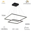 Colgante led dos Marcos 60 + 40cm 70W Dimerizable NEGRO en Negro - Lámparas colgantes, Uruguay | Iluminica, vista 5 de 6