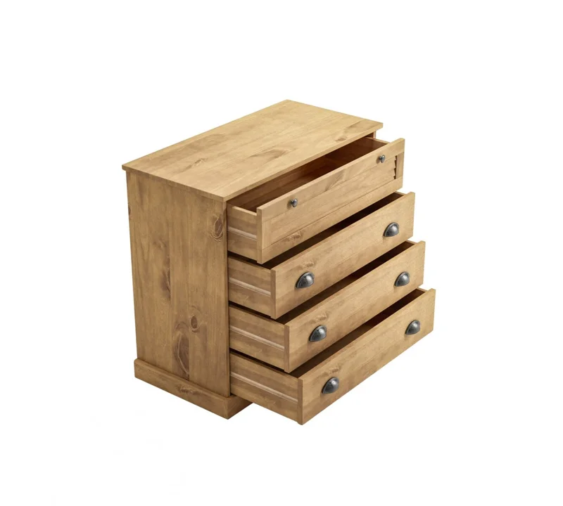 Cómoda 4 cajones - Línea Valenciana - Natural en Madera natural - Cómodas, Uruguay | Rústico Hogar, vista 3