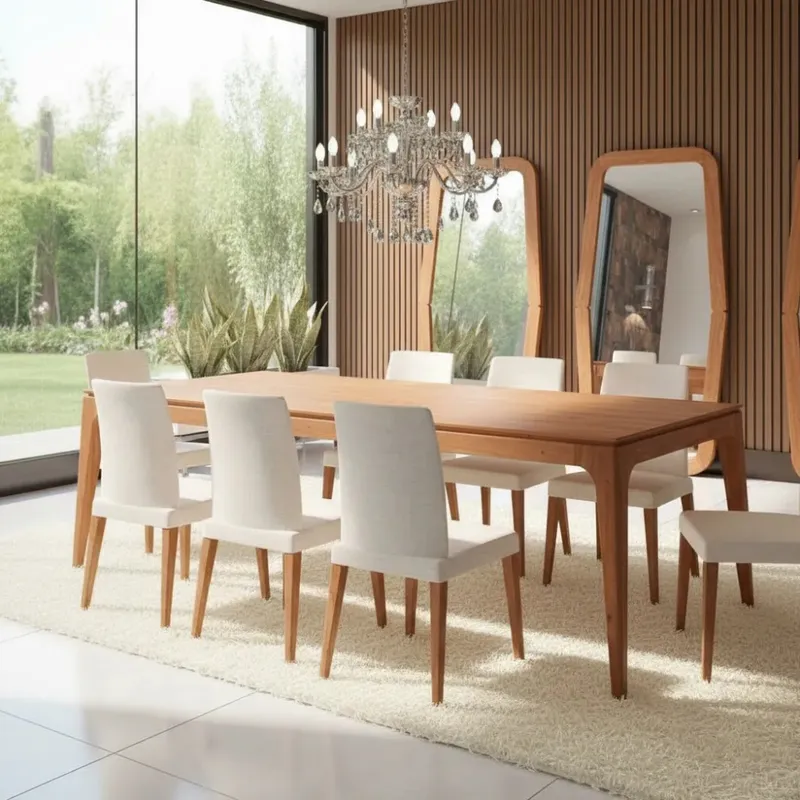 MESA COMEDOR RECTANGULAR - MADERA CINAMOMO en Madera natural - Mesas de comedor, Uruguay | Champagne Home