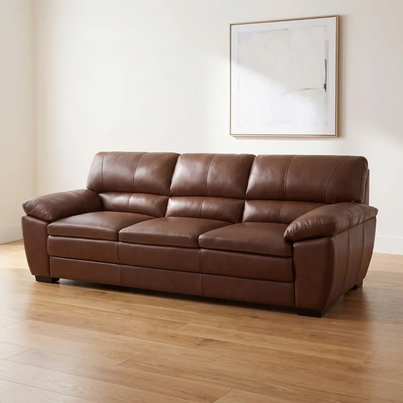 Sillón %100 Cuero - 3 Cuerpos - Premium - Caramelo en Marrón - Sillones y sofás, Uruguay | Rústico Hogar
