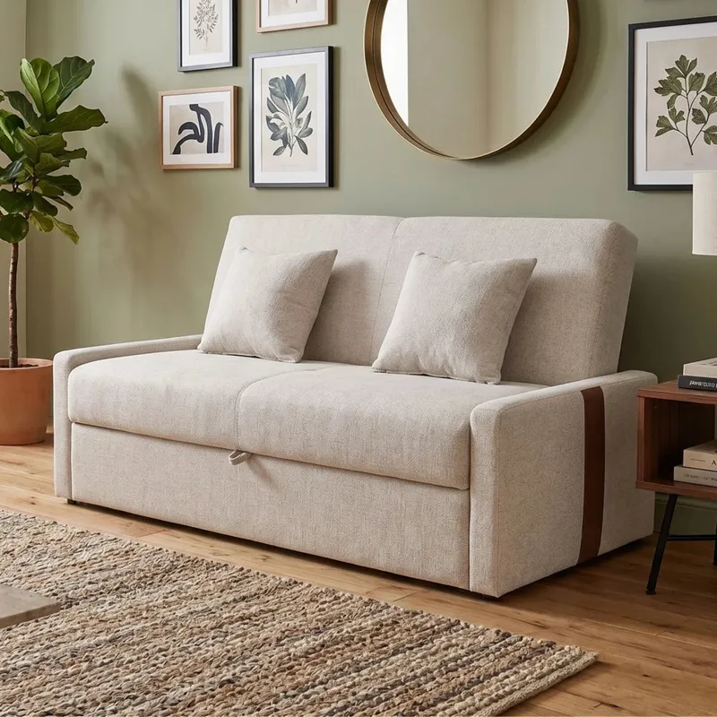 Sillón Sofá Cama Charlotte - Beige en Beige - Sillones y sofás, Uruguay | Ecowood