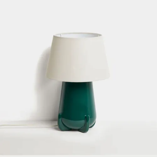 Lámpara de mesa Odra de cerámica crudo acabado brillante - verde acabado brillante en Verde - Lámparas de mesa, Uruguay | Kavehome