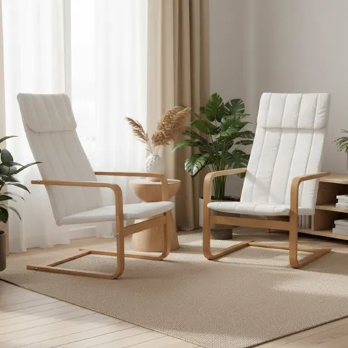 Promo 2 Sillones Flex - Natural en Blanco - Butacas, banquetas y puffs, Uruguay | La Cueva Muebles