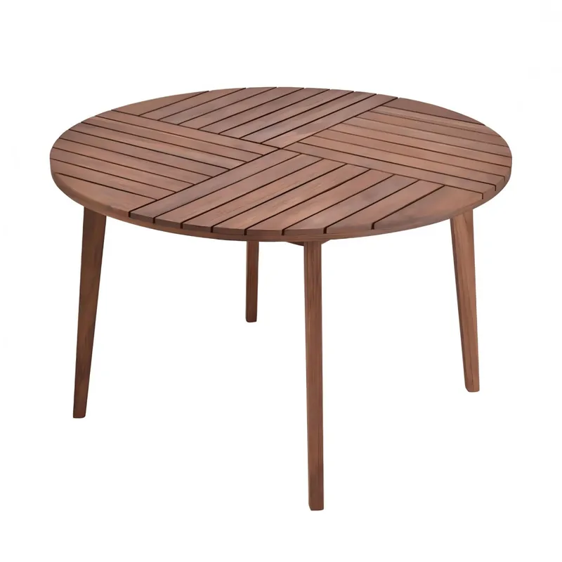 Mesa de Patio Madera de Teca - Caraíva 120cm en Marrón - Muebles para el exterior, Uruguay | Rústico Hogar