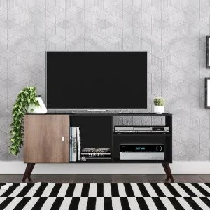 Rack Tv Linea Retro Mesa De Living 1 Puerta Rt3014 Negro en Negro - Muebles para TV, Uruguay | Soy Hogar, vista 3