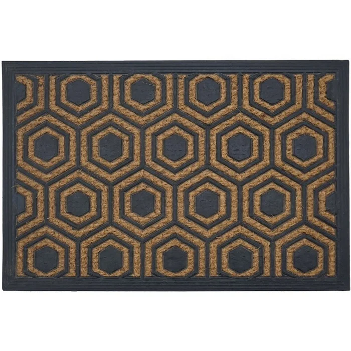 FELPUDO COCO/GOMA 40X60CM H.1CM HEXAGONO en Multicolor - Textiles, Uruguay | Decohogar