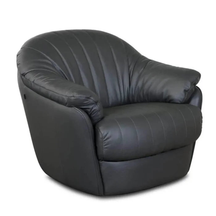 Butaca Giratoria 100% Cuero - Paris - Negro en Negro - Sillones y sofás, Uruguay | Rústico Hogar, vista 4
