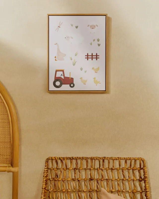 Cuadro Pecky de animales y tractor multicolor 40 x 30 cm en Multicolor - Decoración de pared, Uruguay | Kavehome, vista 3