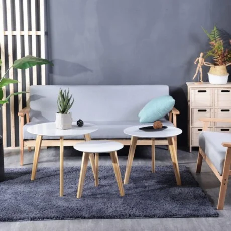 Set de mesas de living Agle en Blanco - Mesas de living, Uruguay | La Cueva Muebles, vista 10