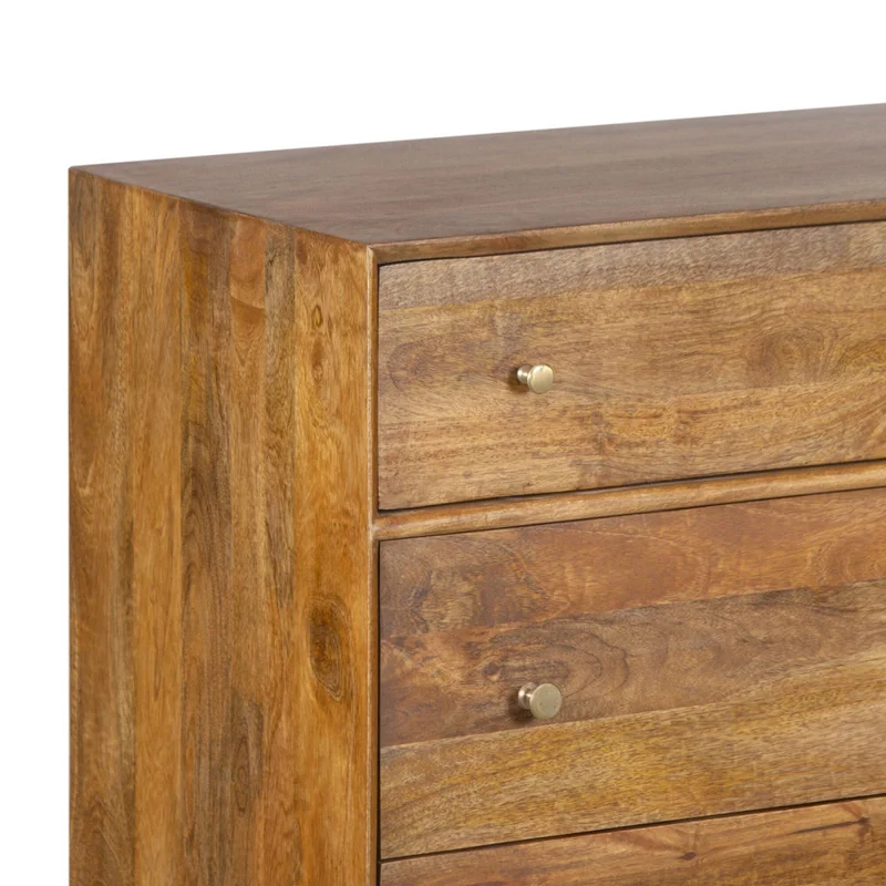 Comoda 3 Cajones Madera-de-mango Marron Parker en Marrón - Cómodas, Uruguay | Divino, vista 4