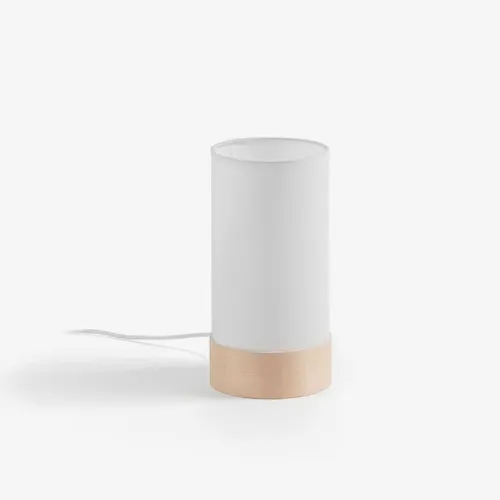 Luminaria de sobremesa Slat de algodón y madera de haya en Multicolor - Lámparas de mesa, Uruguay | Kavehome