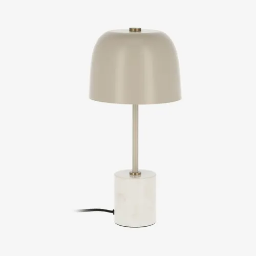 Luminaria de mesa Alish de metal y mármol en Beige - Lámparas de mesa, Uruguay | Kavehome