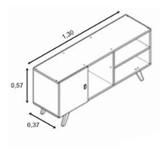 Rack Tv Linea Retro Mesa De Living 1 Puerta Rt3014 Negro en Negro - Muebles para TV, Uruguay | Soy Hogar, vista 4