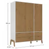 Ropero 3 puertas Linea Veneza - Blanco/Miel en Multicolor - Roperos y placares, Uruguay | La Cueva Muebles, vista 4 de 4
