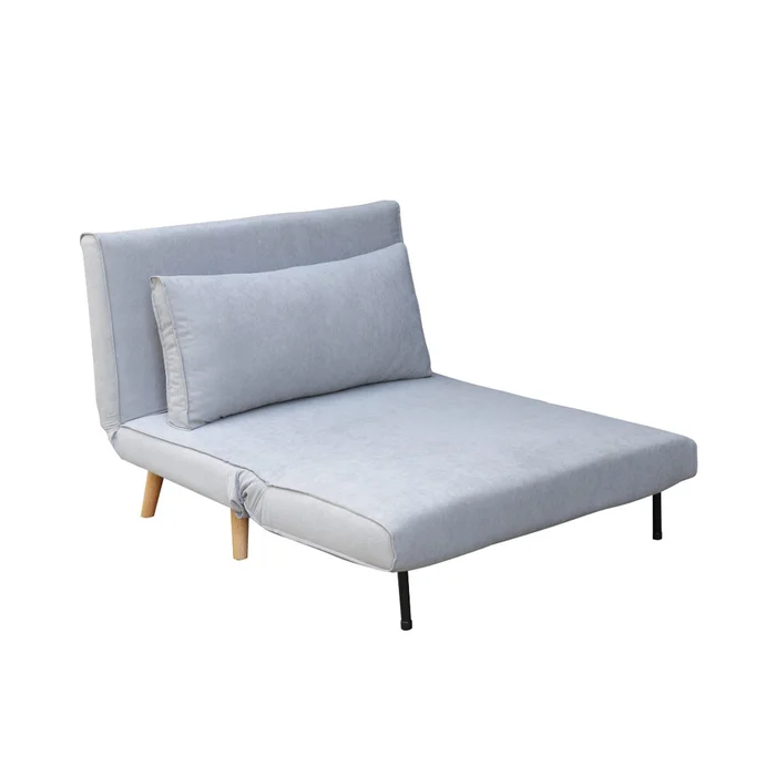 Sofa Cama Plaza Y Media Plegable Tela Patas De Madera en Gris - Sillones y sofás, Uruguay | Soy Hogar, vista 3