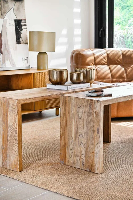 PIE DE CAMA / MESA ANGOSTA / BANCO OLMO NATURAL - 1.10 X 0.35 MTS en Madera natural - Butacas, banquetas y puffs, Uruguay | La Iberica, vista 6
