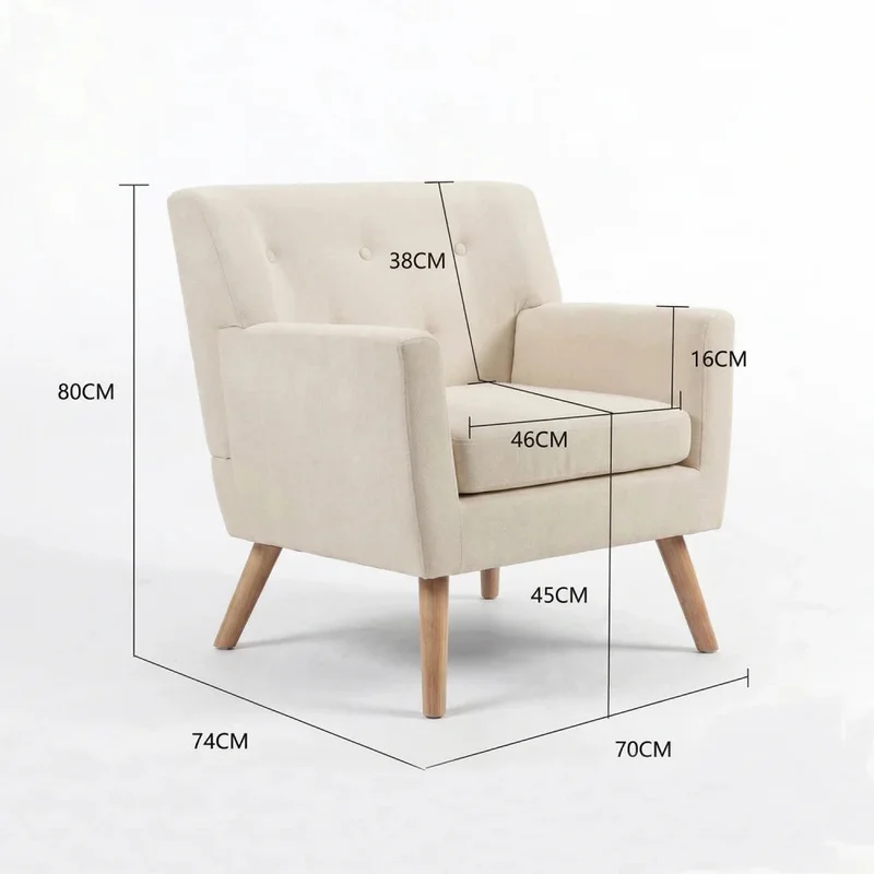 BUTACA Tela y Madera Natural Living - Noruega en Beige - Sillones y sofás, Uruguay | Ecowood, vista 4