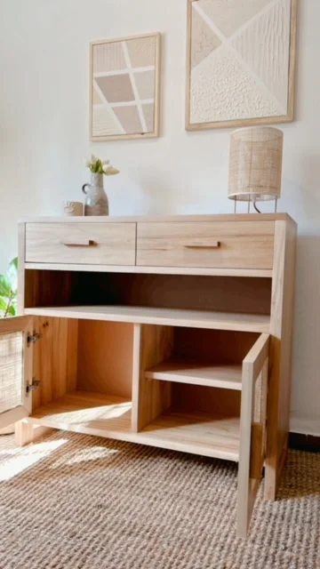Aparador recibidor con estante al medio en Madera natural - Aparadores y recibidores, Uruguay | Decoramuss, vista 4