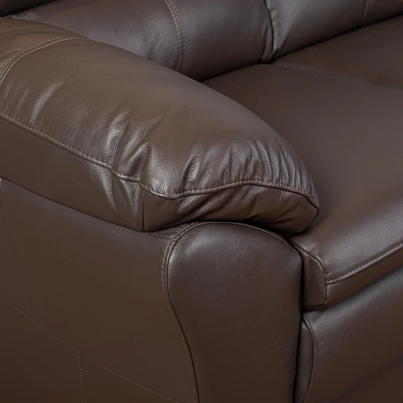 Sillón 3 Cuerpos Cuero Marron Florencia Choc. en Marrón - Sillones y sofás, Uruguay | Divino, vista 5