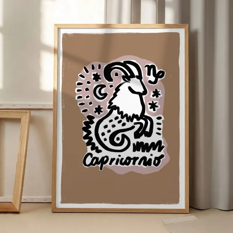 Capricornio - Cuadro Signo del Zodíaco en Marrón - Láminas, Uruguay | Kiosko de Mar