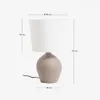 Lámpara de mesa grande Viona con efecto de piedra texturizado y pantalla de algodón en Gris - Lámparas de mesa, Uruguay | Kavehome, vista 5 de 5