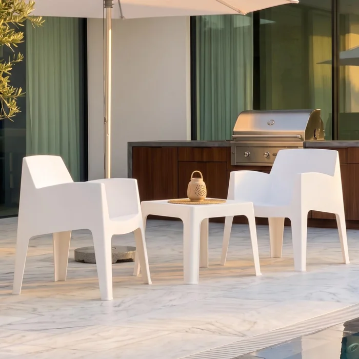 Set de Jardín Mesa + 2 sillas - Magna Master - Blanco en Blanco - Muebles para el exterior, Uruguay | Rústico Hogar, vista 2