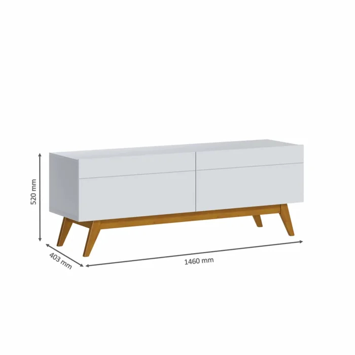 Rack para TV 1.4 - Línea Nevada - Blanco en Blanco - Muebles para TV, Uruguay | Ecowood, vista 2