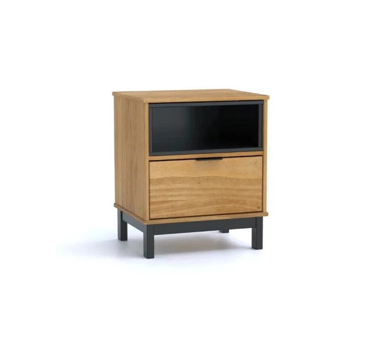 Mesa De Luz Madera 1 Cajon Línea Denver en Madera natural - Mesas de luz, Uruguay | Ecowood, vista 4