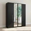Placard Ropero 4 Puertas Mdp Negro Splendore Glass en Negro - Roperos y placares, Uruguay | Divino, vista 1 de 3