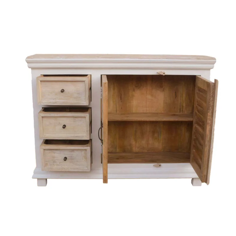 Consola Madera-de-mango Natural-beige Costa Ii Natural Blanco en Blanco - Mesas de living, Uruguay | Divino, vista 6